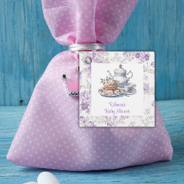 Blommigten Baby Shower Tea Party Lavender Garden Gåvor Etiketter
