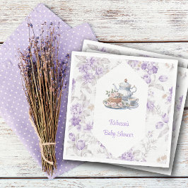 Blommigten Baby Shower Tea Party Lavender Garden Pappersservett