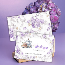 Blommigten Baby Shower Tea Party Lavender Garden Tack Kort