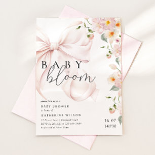 Blommigten Babykläder för av vattenfärg i rosa Bo Inbjudningar
