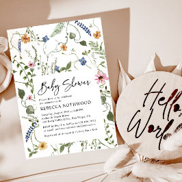 Blommigten Babykläder för elegantens vattenfärgsfä Inbjudningar