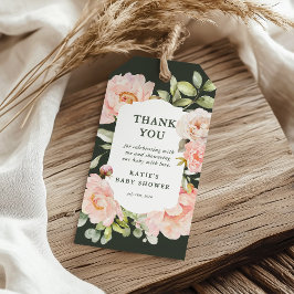 Blommigten Babykläder i tack Rosa Vattenfärgsfärg Presentetikett