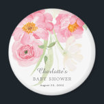 Blommigten Babykläder i Vår Blommar  Magnet<br><div class="desc">En fantastisk blommigt-babyduschdesign med vackra vår blommor med vattenfärg,  inklusive blommar med körsbär av rosa. Besök vår butik för att se hela vår samling av blommar i vår.</div>