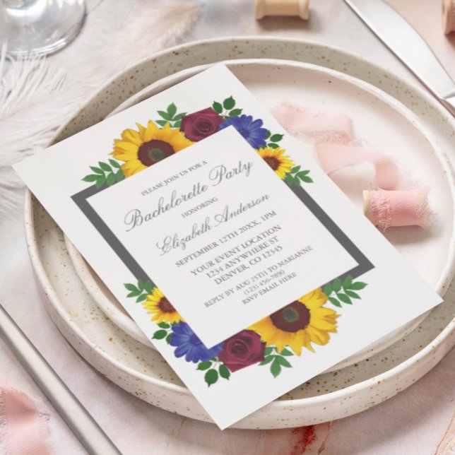 Blommigten Bachelorette Ro Inbjudningar (Skapare uppladdad)