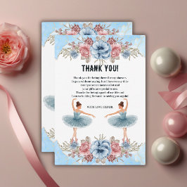 Blommigten Ballerina Baby Shower för utspädningsbl Tack Kort
