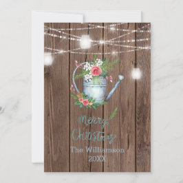 Blommigten Barn Wood Push Script God jul Julkort