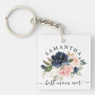 Blommigten Bästa Mamma någonsin Navy Rosa Waterc