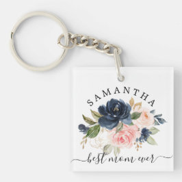 Blommigten Bästa Mamma någonsin Navy Rosa Watercol