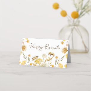 Blommigten Bee Baby Shower Food Tält Placeringskort
