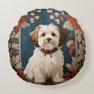 Blommigten BeSnyval Havanese Hund William Morris Rund Kudde