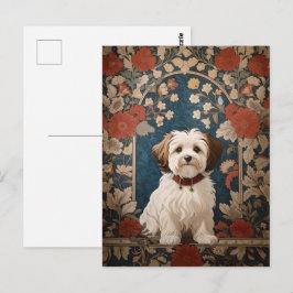 Blommigten BeSnyval Havanese Hund William Morris Vykort