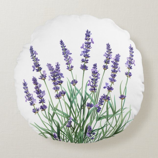 Blommigten BeSnyval Lavender Garden Flower Rund Kudde (Framsidan)