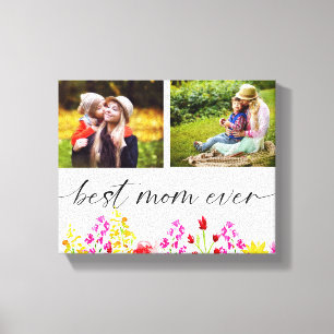 Blommigten Best Mamma ant Mors dag Photo Collage Canvastryck