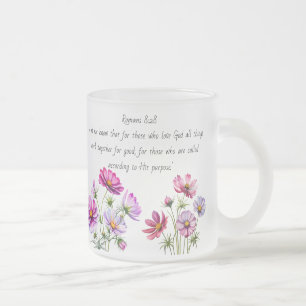 Blommigten Bible Verse Mugg, frostigt Frostad Glasmugg