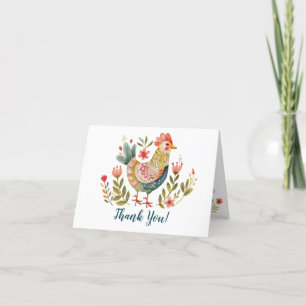 Blommigten Bird i Bright Folk Art Farm Tack Kort