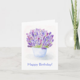 Blommigten BIRTHDAY för handmålad vattenfärg Laven Anteckningskort