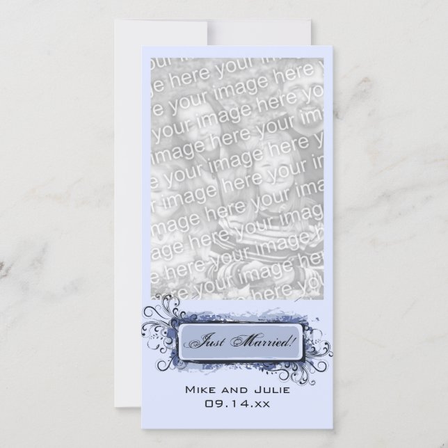 Blommigten Blå Abstrakt Ny gifta Meddelande (Framsida)