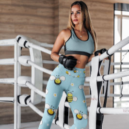 Blommigten Blå bubblor, mönster | Lagar Leggings