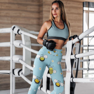 Blommigten Blå bubblor, mönster Lagar Leggings