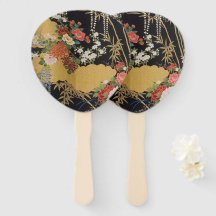 Blommigten Black and Guld Traditional Japanska Kim