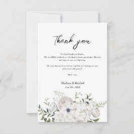 Blommigten Black and White Elegant Bouquet Modern Tack Kort