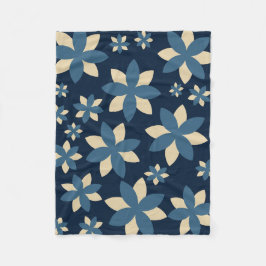 Blommigten Blanket för midnatt-Blommar Fleecefilt