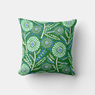 Blommigten Blockera utskriftsomgång Kudde