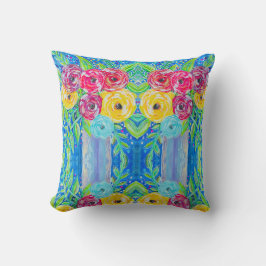 blommigten "Bloom in Färg" Abstrakt Pillow Kudde