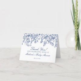 Blommigten Blue Chinoiserie Vintage - tack för dit Kort