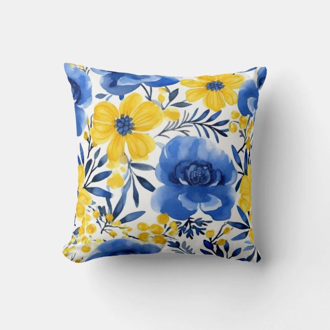 Blommigten Blue & Gult Dream Pillow Kudde (Framsida)