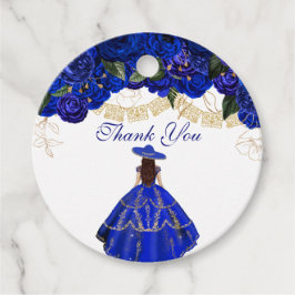 Blommigten Blue Ro Elegant Charro Quinceanera Favo Gåvor Etiketter