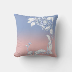 Blommigten Blue Serenity och Ro Quartz Kudde