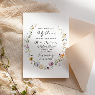 Blommigten Boho Baby Shower för Wildblommor Waterc Inbjudningar