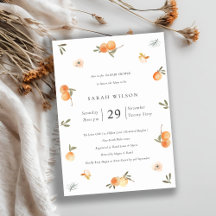 Blommigten Boho Baby Shower Inbjudan i Cute Soft O