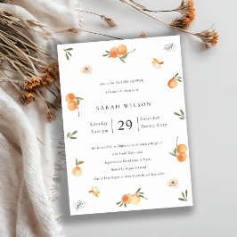 Blommigten Boho Baby Shower Inbjudan i Cute Soft O