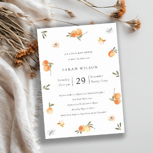 Blommigten Boho Baby Shower Inbjudan i Cute Soft O