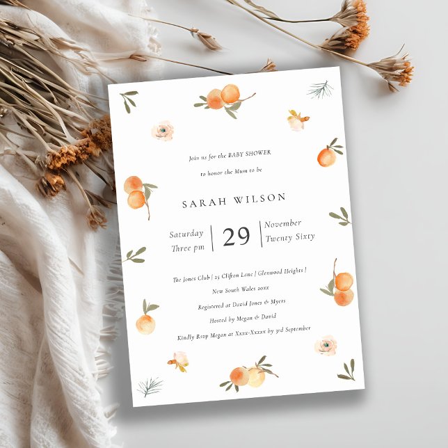 Blommigten Boho Baby Shower Inbjudan i Cute Soft O (Skapare uppladdad)