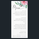 Blommigten boho bröllop med Watercolor elegant Meny<br><div class="desc">Fintvätt med vattenfärgsskript på blommigten Bho bröllop Menu med elegant. Lämpligt för botaniska trädgårdar/utomhussommarnatur/bröllop-tema för bohemiskt bruk.</div>