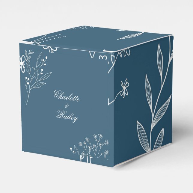 Blommigten Boho Bröllop Presentaskar (Framsidan Sidan)