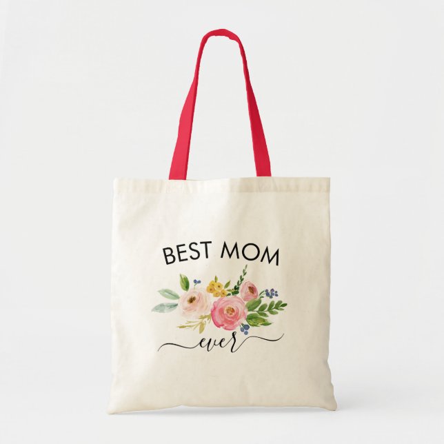 Blommigten Boho för bästa Mamma-Mors dag-gift Mor  Tygkasse (Framsidan)