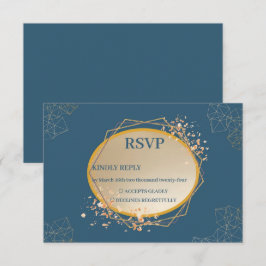 Blommigten Boho för marinolja Guld Oval OSA Kort