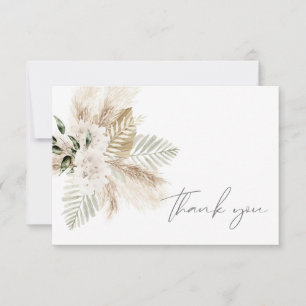Blommigten Boho Handflatan Löv & Pampas Grass & Be Tack Kort