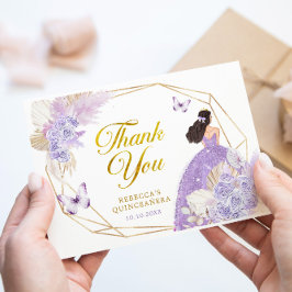 Blommigten Boho Lilac Geometric Butterfly Quinceañ Tack Kort