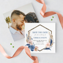 Blommigten Boho Pastel Blue & chic Spara datum