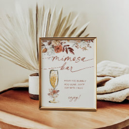 Blommigten Boho Terracotta Mimosa Pub Poster