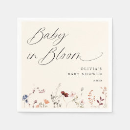 Blommigten Boho WildblomBaby Shower Pappersservett