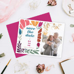 Blommigten Bold Multifärgad Spara datumfoto Meddelande Vykort<br><div class="desc">Blommigt för Abstrakt med fetstil Spara Multifärgaden Fotomeddelande efter datum vykort</div>
