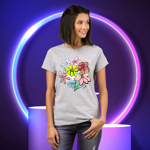 Blommigten Bouquet för kvinnor, Söt T Shirt