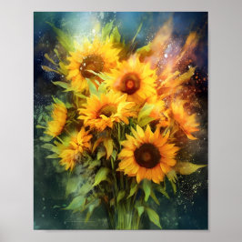 Blommigten Bouquet Illustration Poster