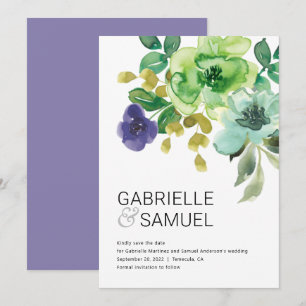 Blommigten Bouquet med moderna färgämnen Spara Datumet